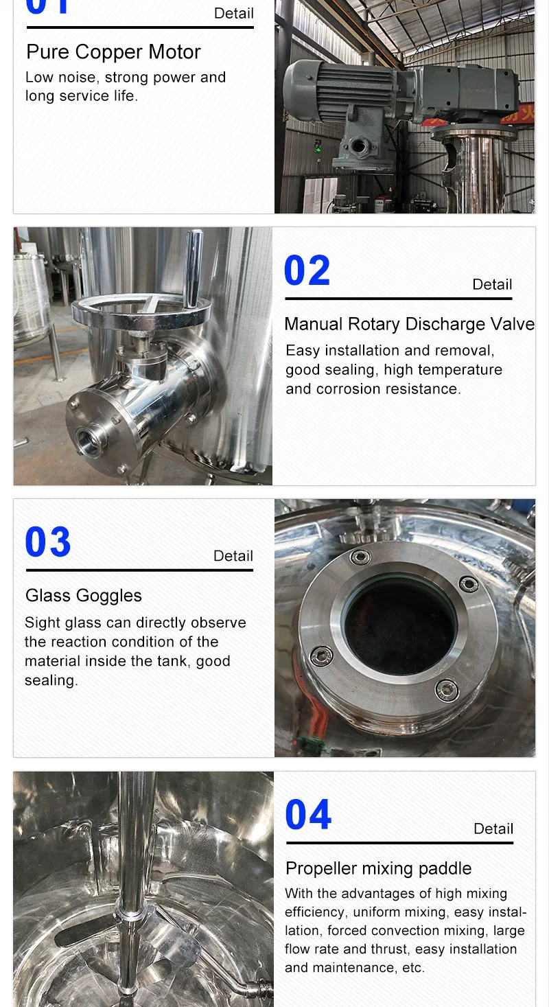 1000L Stainless Steel Alcoholprecipitation Tank for Alcohol Precipitation Process of Traditional Chinese Medicine Liquid