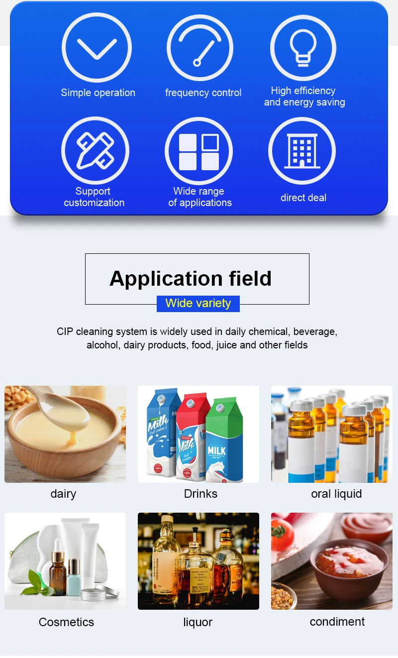 800L Integrated Electric Heating CIP Cleaning System for Food and Beverage