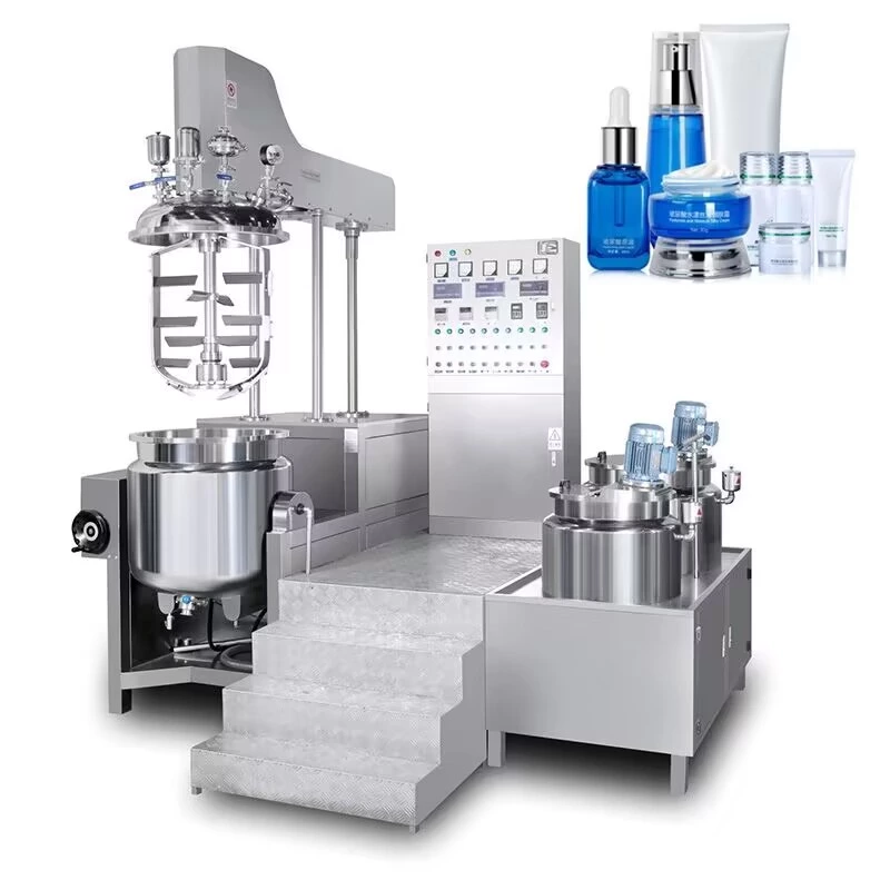 Cosmétiques pharmaceutiques Savon liquide Visage Corps Visage Crème pour le visage Aloe Vera Émulsifiant sous vide Homogénéisateur Émulsifiant Mélangeur à cuve Machine avec agitateur
